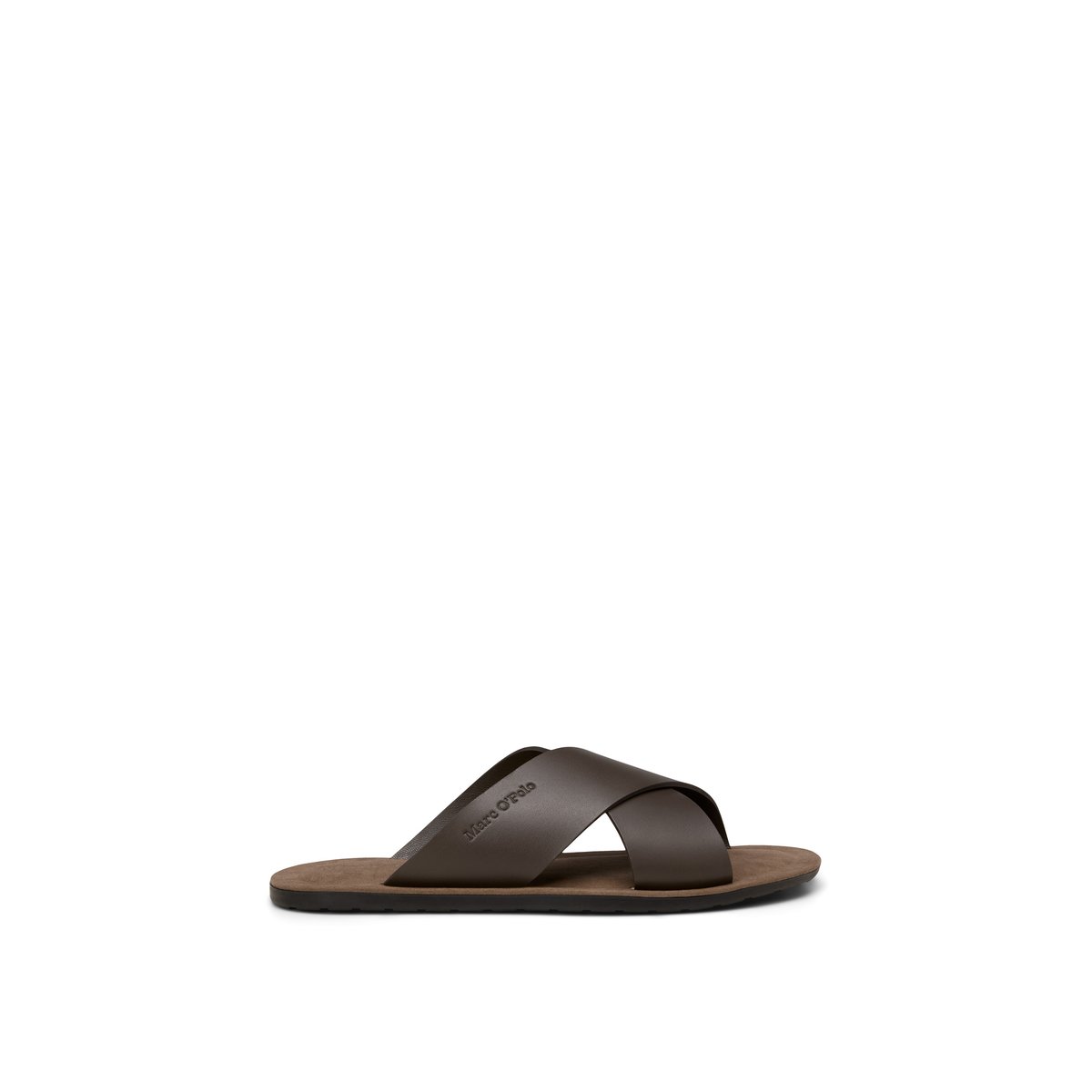 Mule modèle Lua en cuir de vache de haute qualité marron fonce, MARC O'POLO