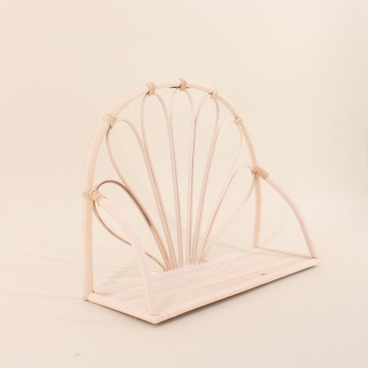 Étagère en forme d'arche en rotin 12x35x26cm naturel, ORNAMI