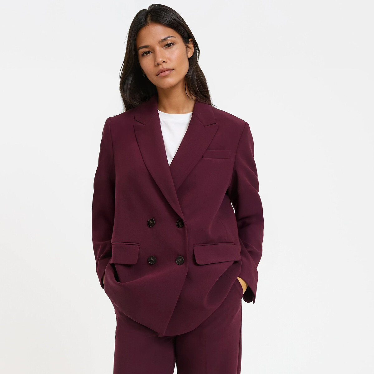 Blazer coupe ample violet prune, LA REDOUTE COLLECTIONS