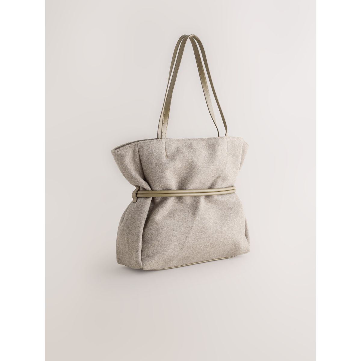 Sac bandoulière à ceinture en feutre marron mink, NEXT