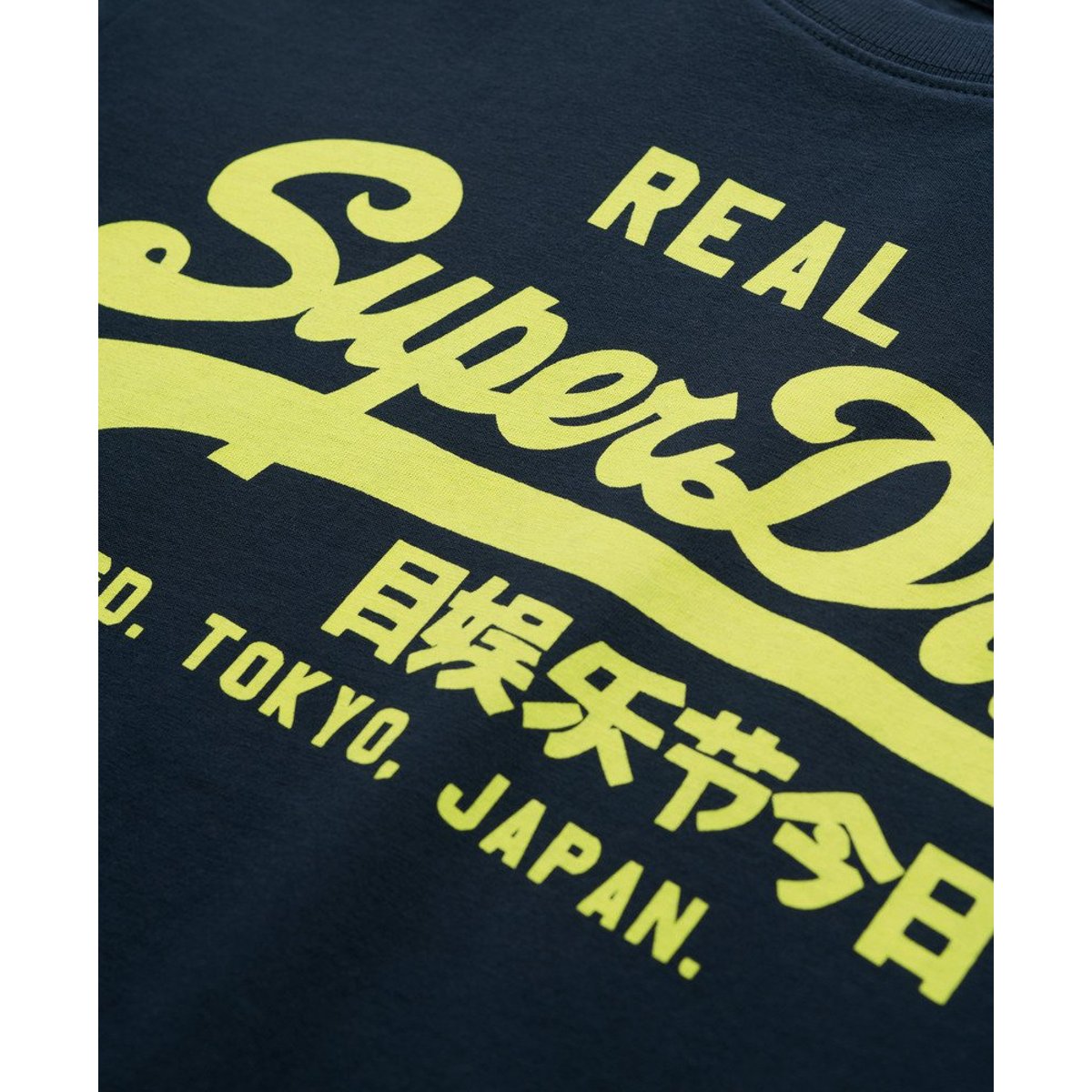 T-shirt ajusté Vintage Logo Neon bleu marine éclipse, SUPERDRY