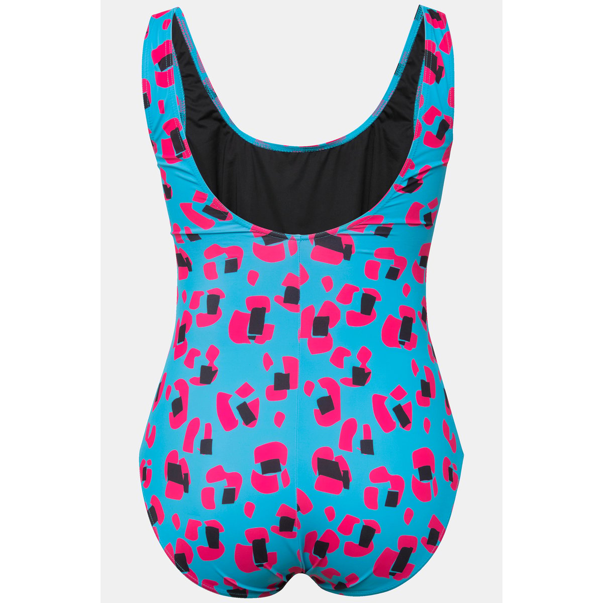 Maillot de bain à imprimé fluo et fronces bleu turquoise, ULLA POPKEN