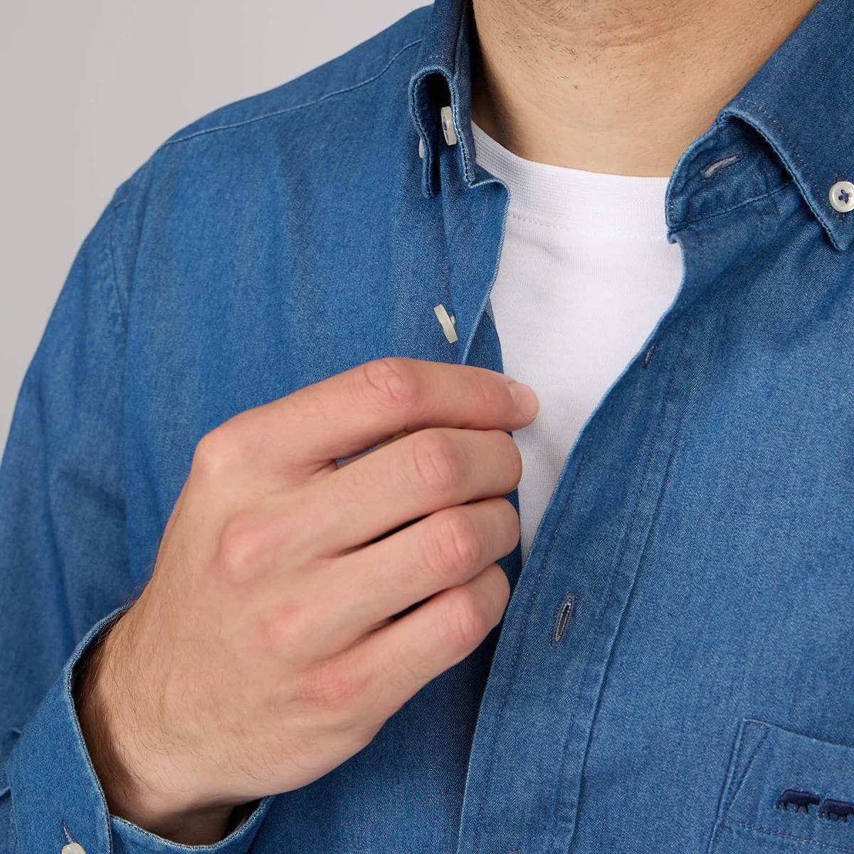 Chemise denim Emmett chambray, MISE AU GREEN