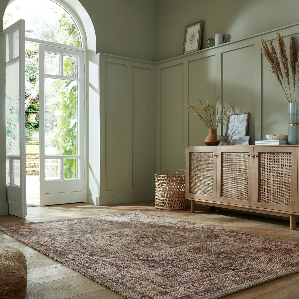 Tapis vintage en jute SELENA vert, FLAIR RUGS
