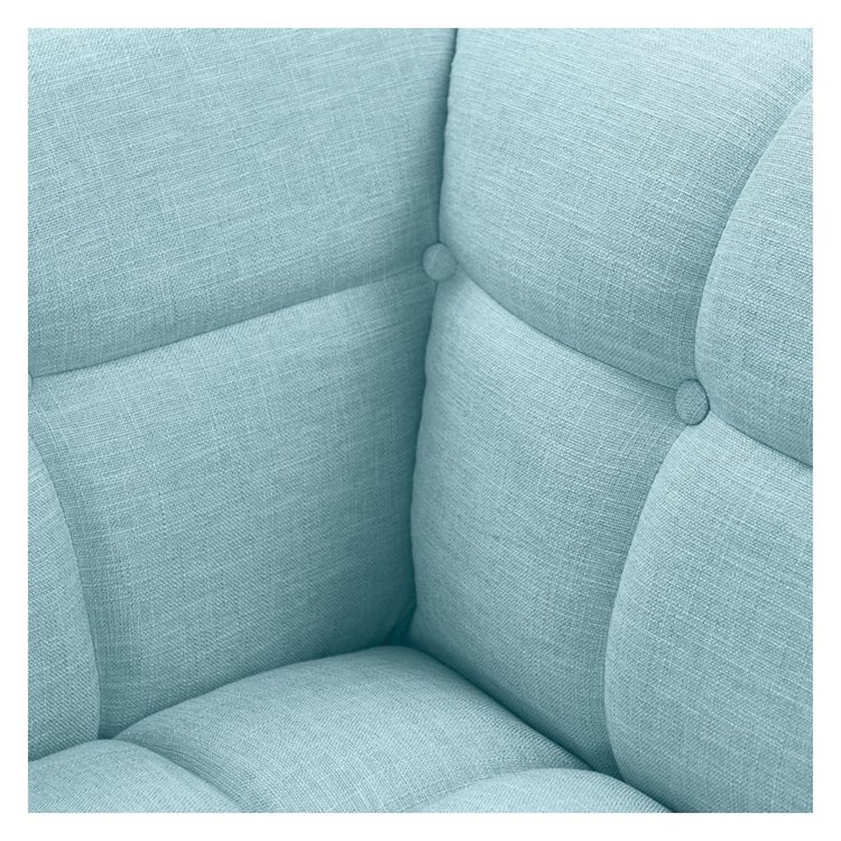 Fauteuil capitonné en tissu - CARMEN bleu clair, MAISON PAVANE
