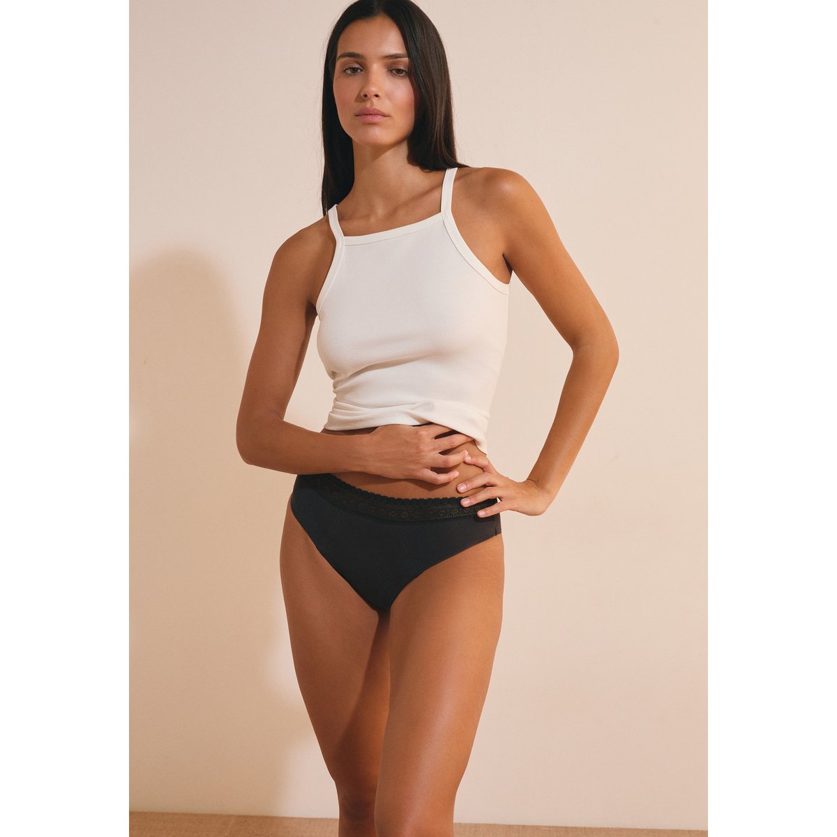 Culotte menstruelle en coton - Flux abondant CELITA noir, ETAM