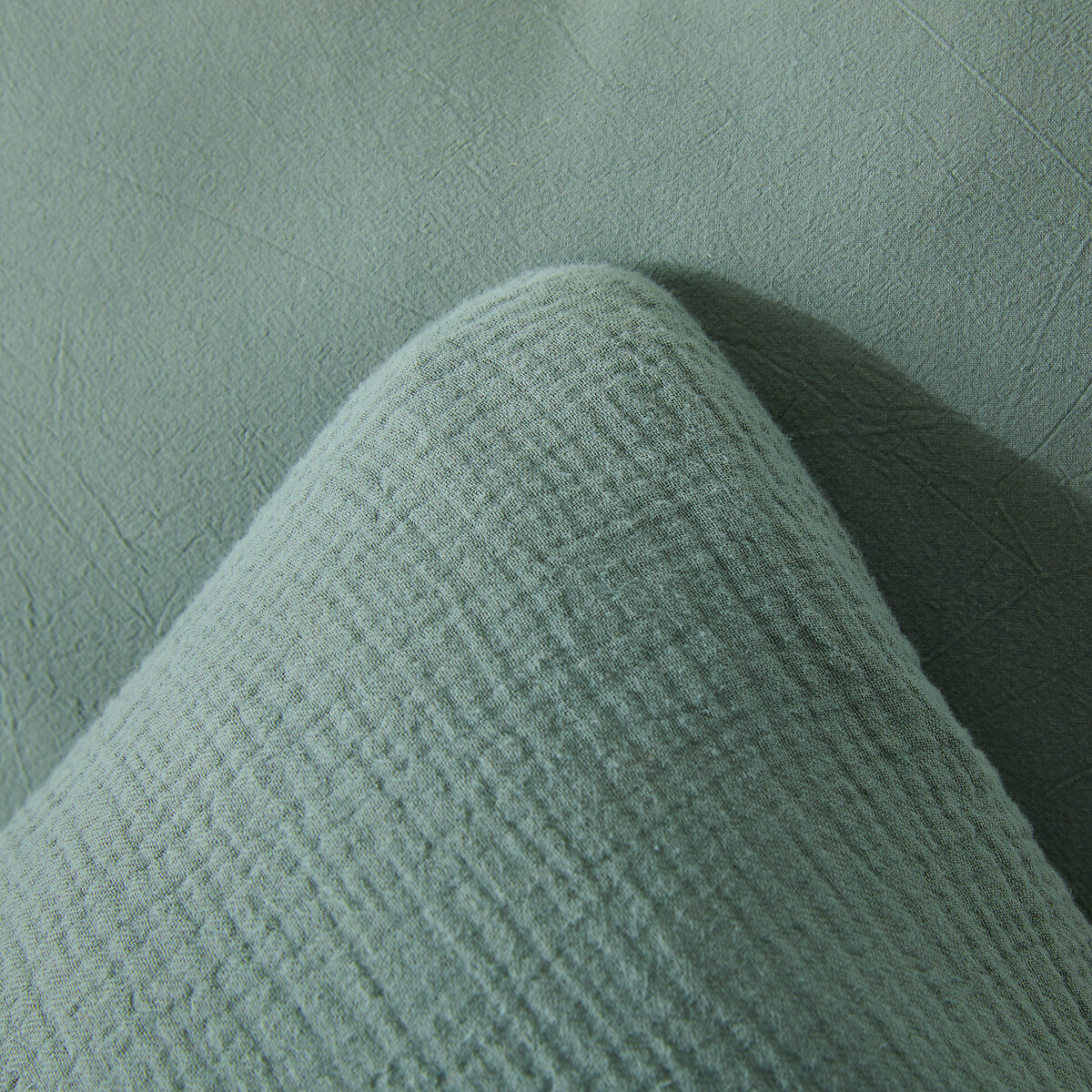 Federa per cuscino, cotone garzato/cotone lavato, Kumco eucalyptus, LA REDOUTE INTERIEURS