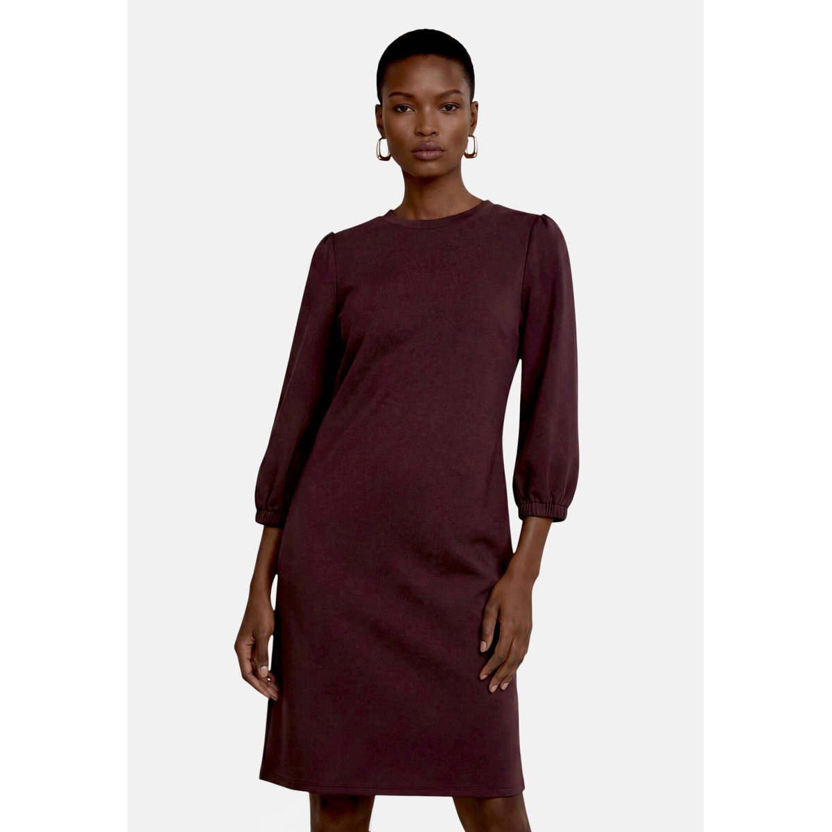 Robe en molleton à manches 3/4 chocolate plum, ZERO
