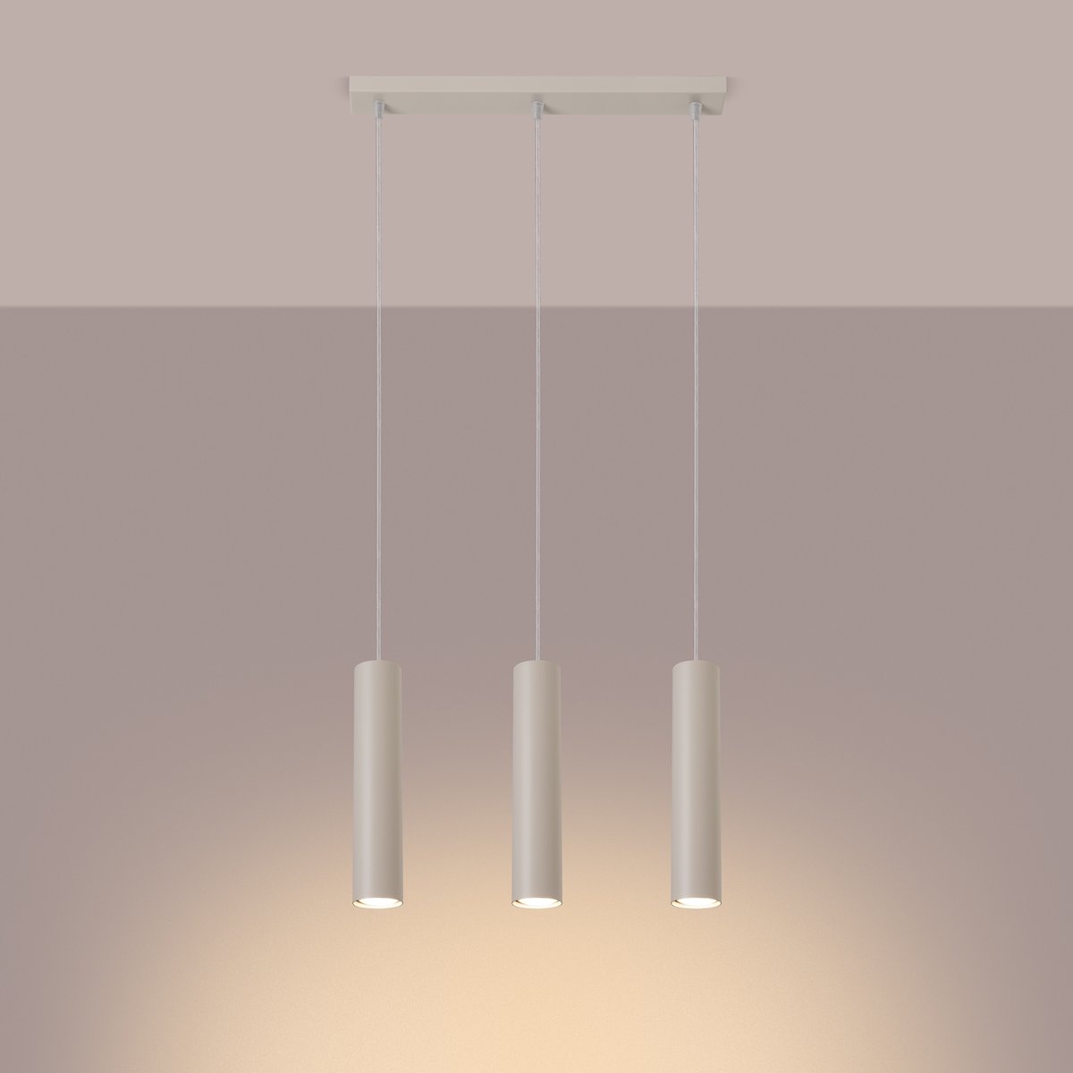Suspension Acier Beige GU10 3 Lagos Line beige, EDEN