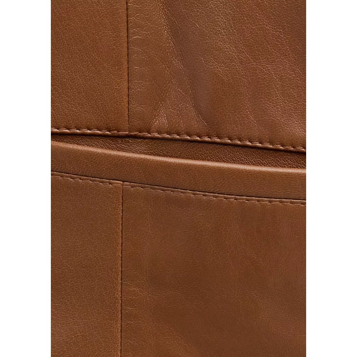Veste cuir double boutonnage marron moyen, MANGO