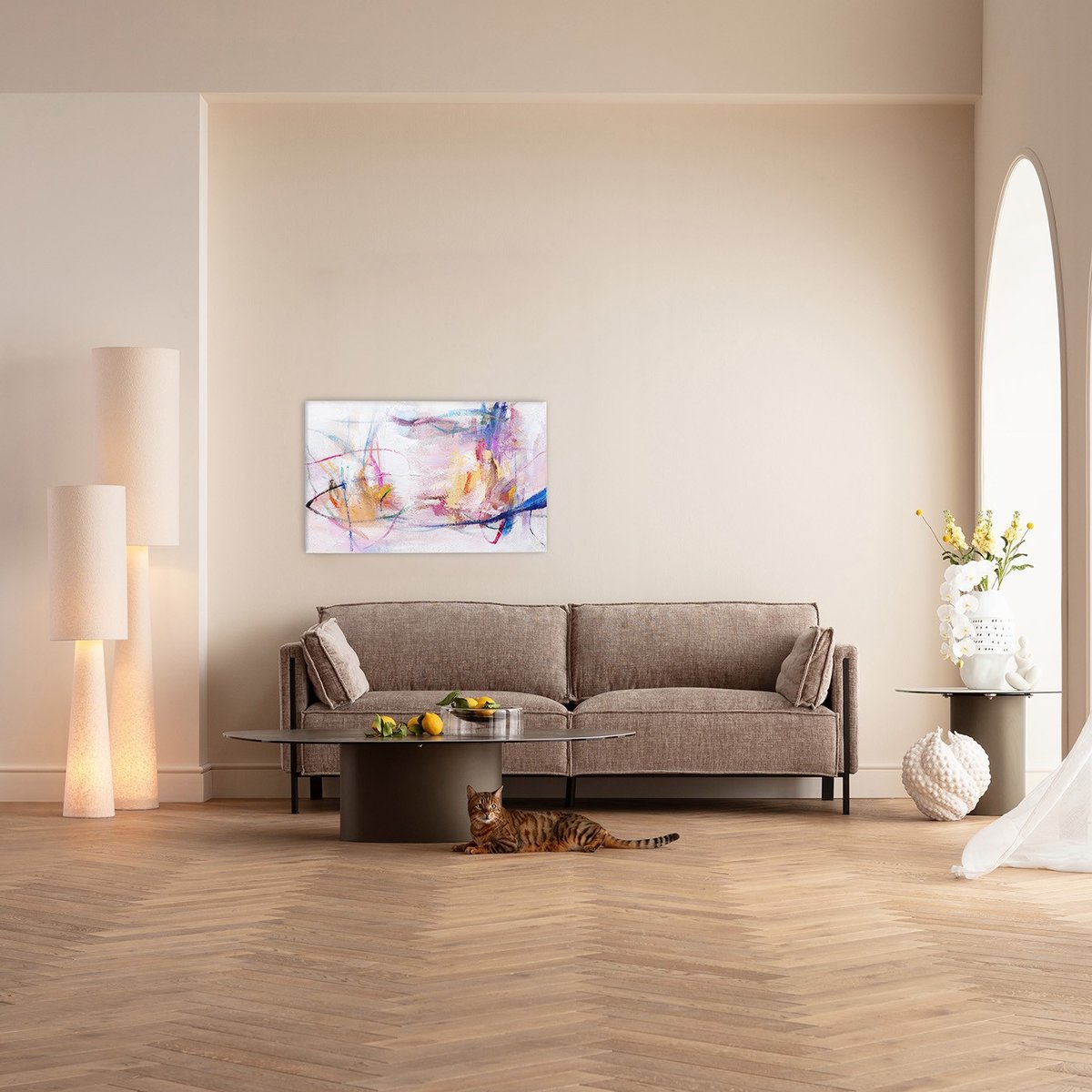 Toile abstraite en coton, ART INTERACTION multicolore, KARE DESIGN