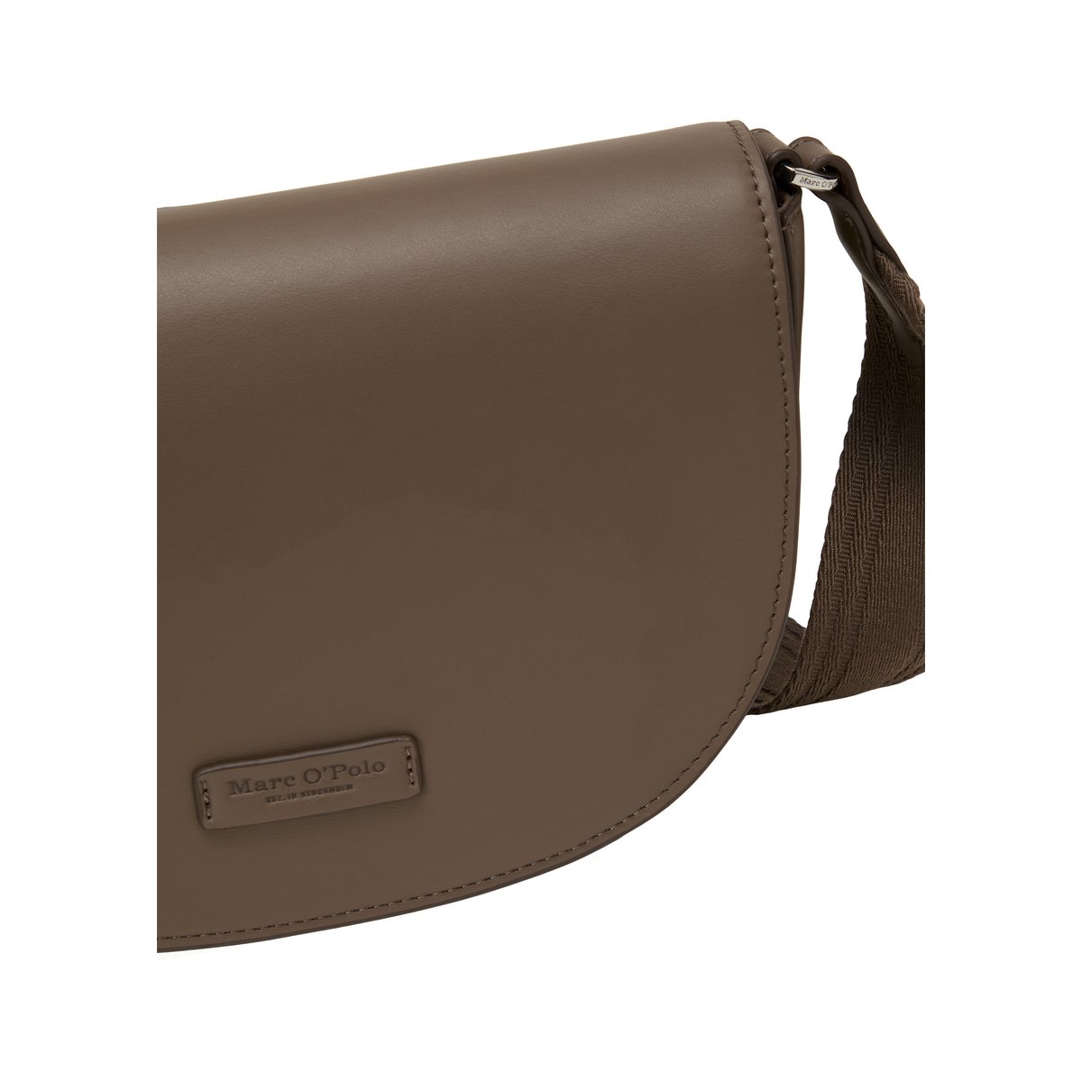 Sac à bandoulière small en une alternative de cuir en polyester recyclé marron clair, MARC O'POLO