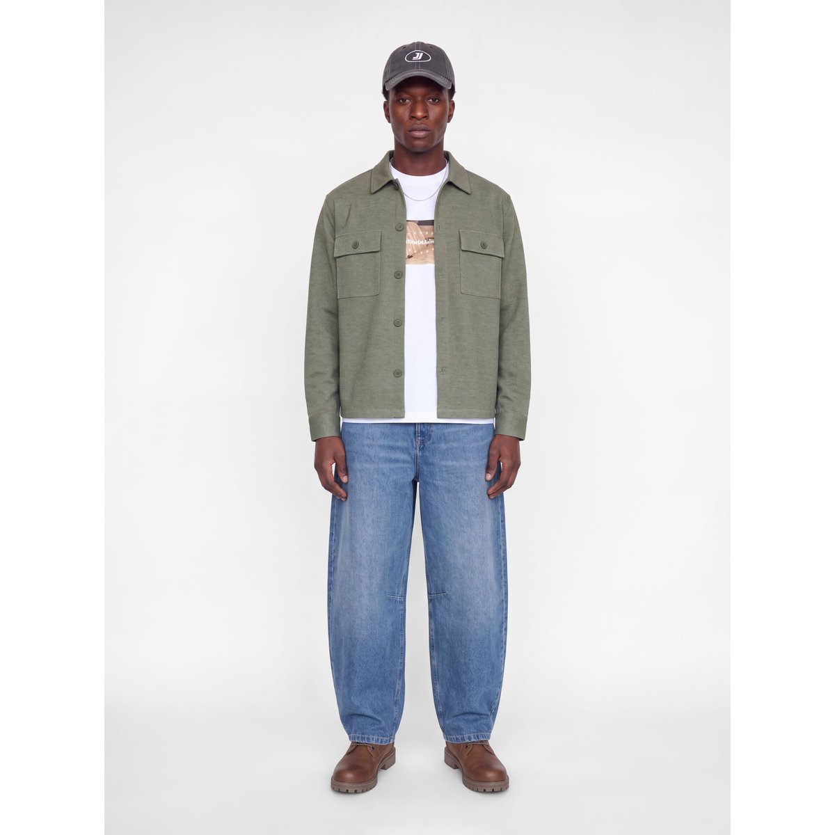 Surchemise marron - dusty olive 1, JACK & JONES