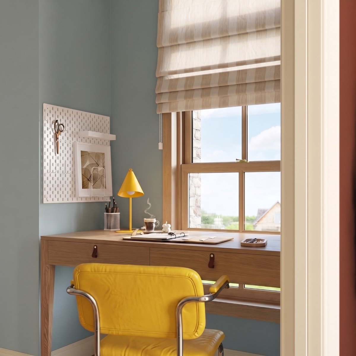 Lampe de bureau Acier Jaune E14 1 Nox jaune, EDEN