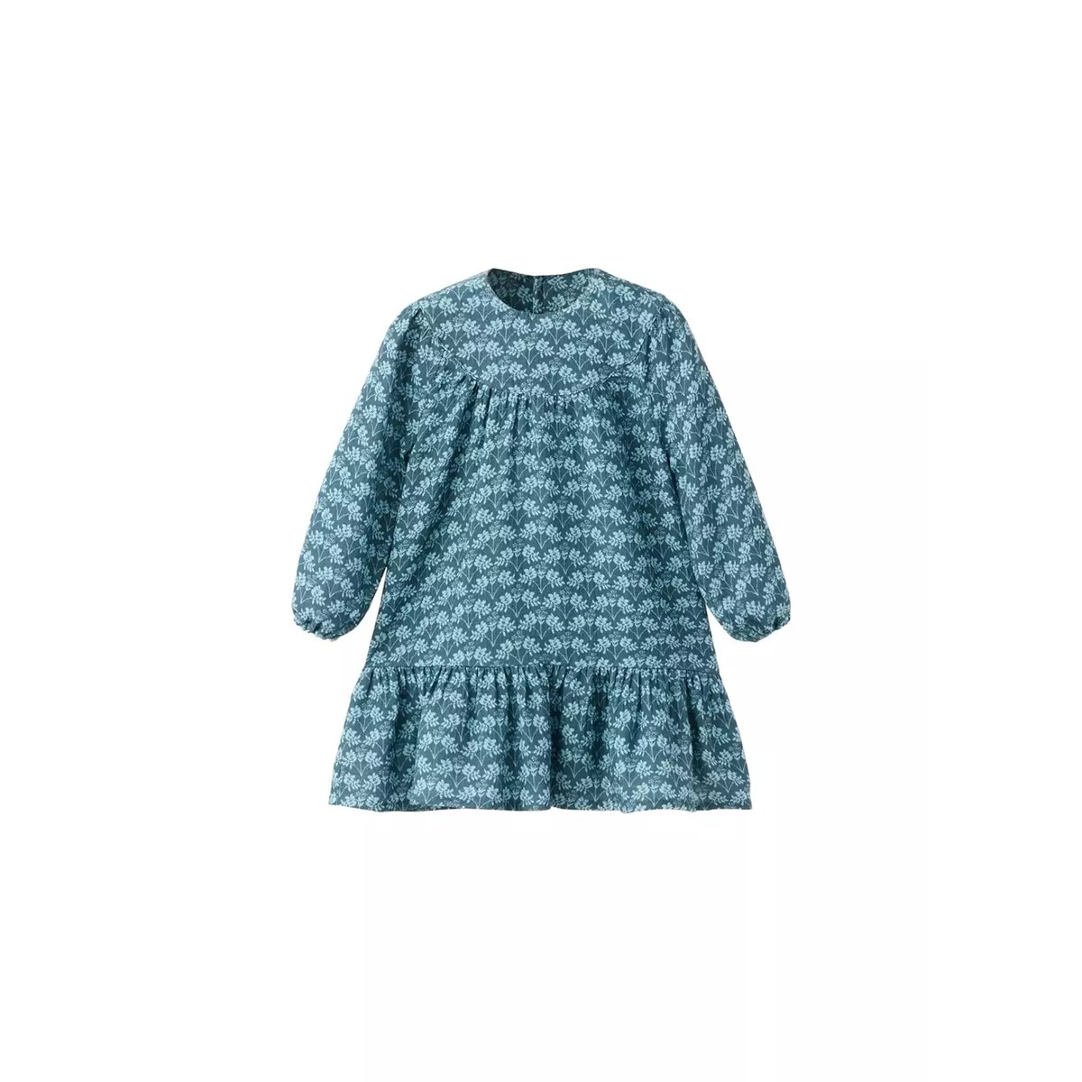 Robe coton fleurs émeraude, MANGO BABY