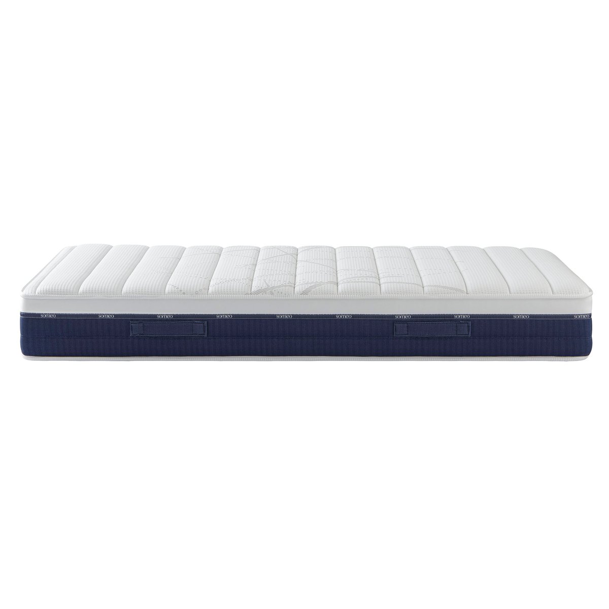 Ensemble matelas ressorts et mémoire de forme, sommier et pieds Rêve 600 blanc, SOMEO