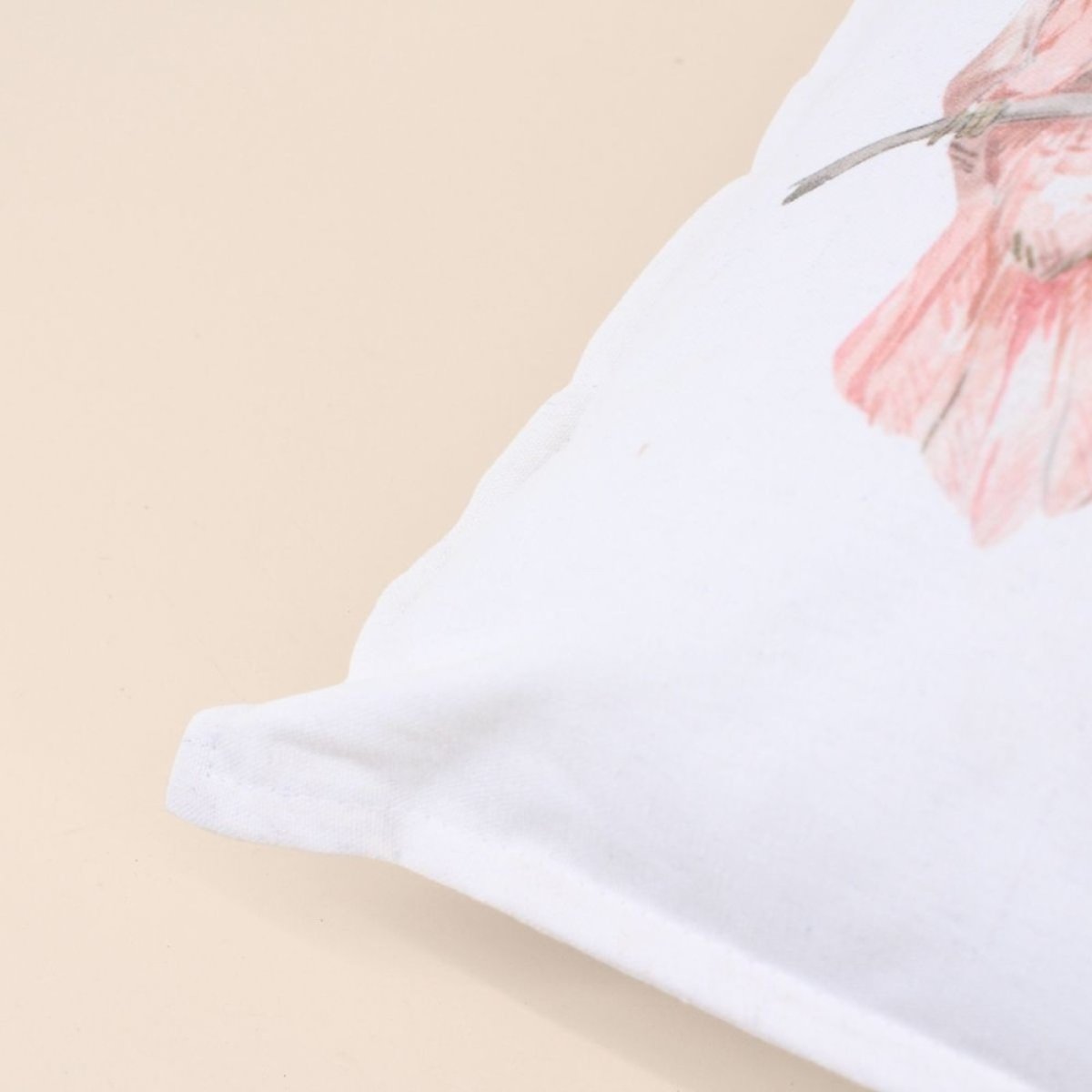 Coussin imprimé perroquet 40cm blanc, ORNAMI