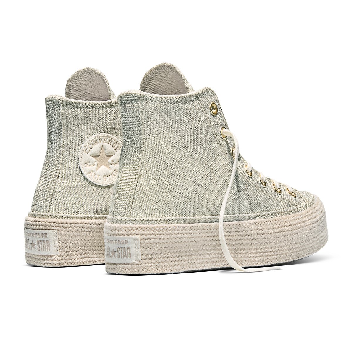 Baskets CHUCK TAYLOR ALL STAR LIFT ESPADRILLE CANVAS vert papyrus, CONVERSE