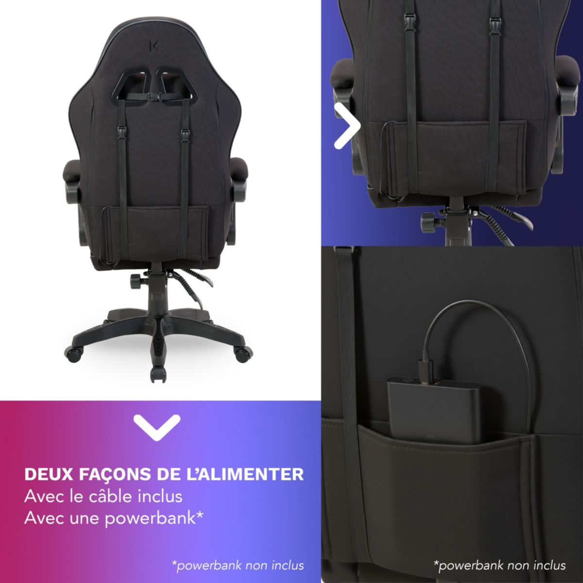 Chaise gaming C5L Access couleur unique, SKILLKORP