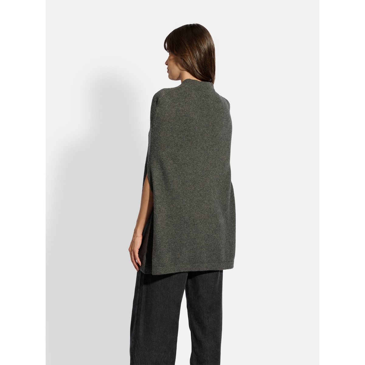 Cape Col Rond Cordon Coulissant Anthracite Chiné Miamar gris anthracite chiné, JUST CASHMERE