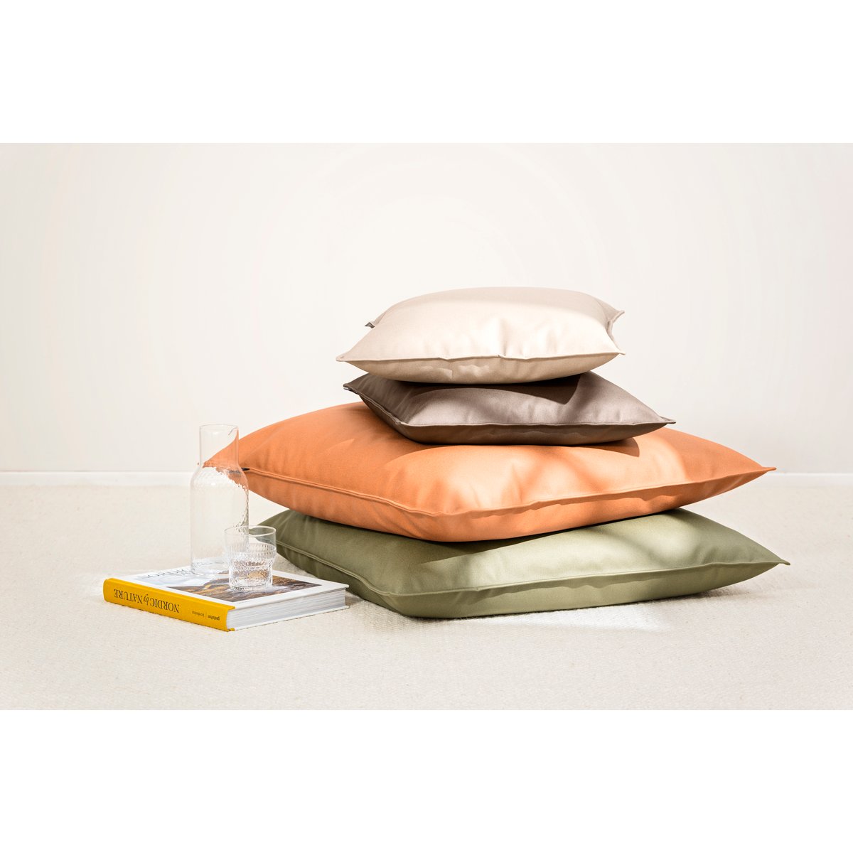 Housse de coussin aspect cuir métalisé SANTANA marron, MAGMA HEIMTEX