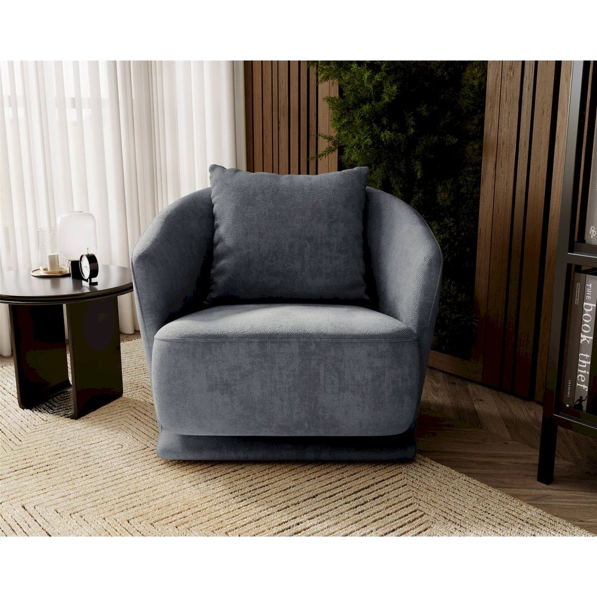 Fauteuil pivotant en chenille collection WISH gris chenille, RECOLLECTION