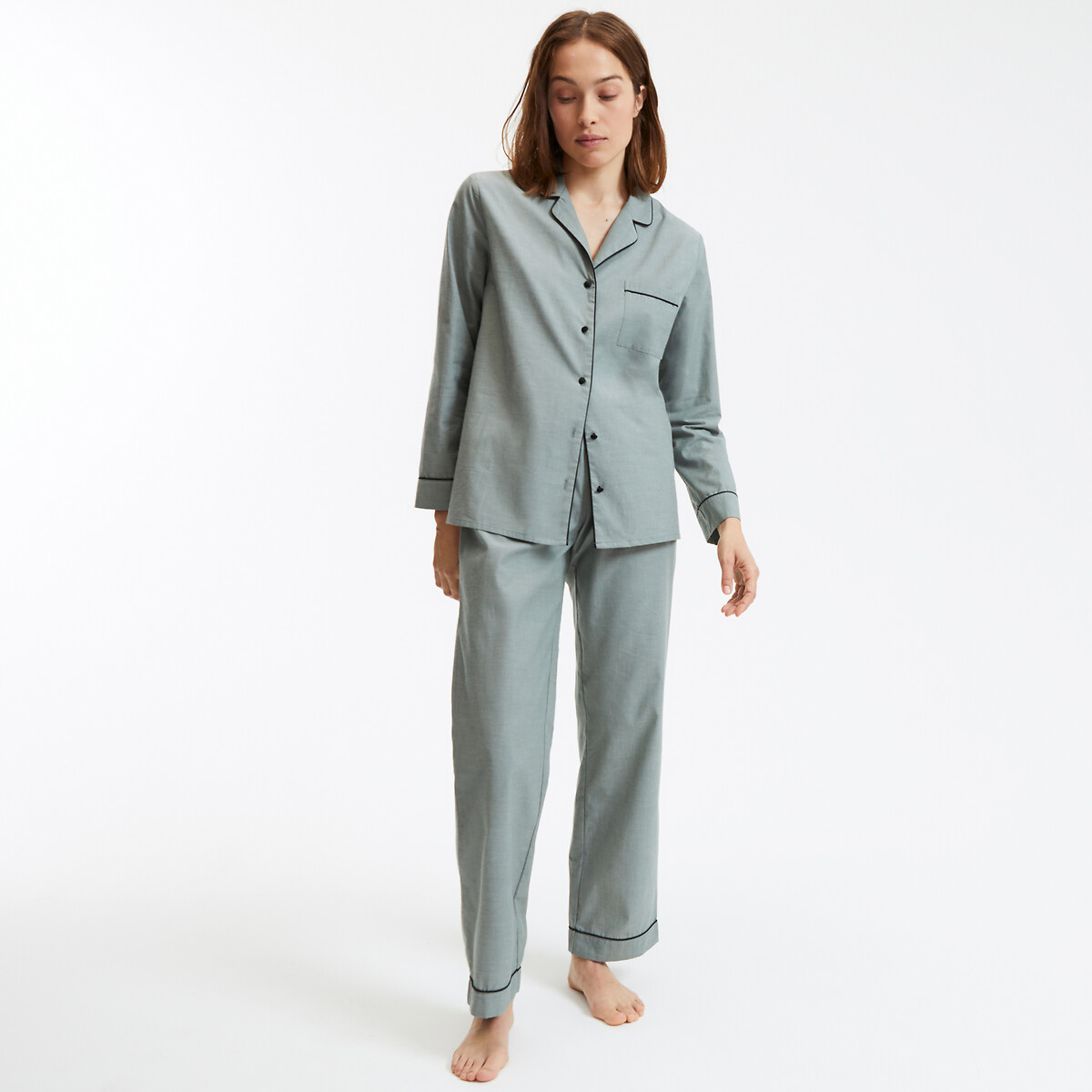 Pyjama effet chambray, Signature CLÉLIE kaki, ANNE WEYBURN