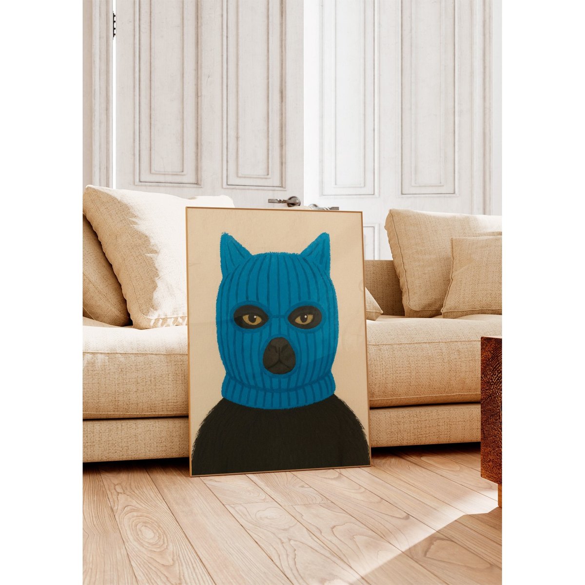 Affiche Chat masqué blanc, L'AFFICHERIE