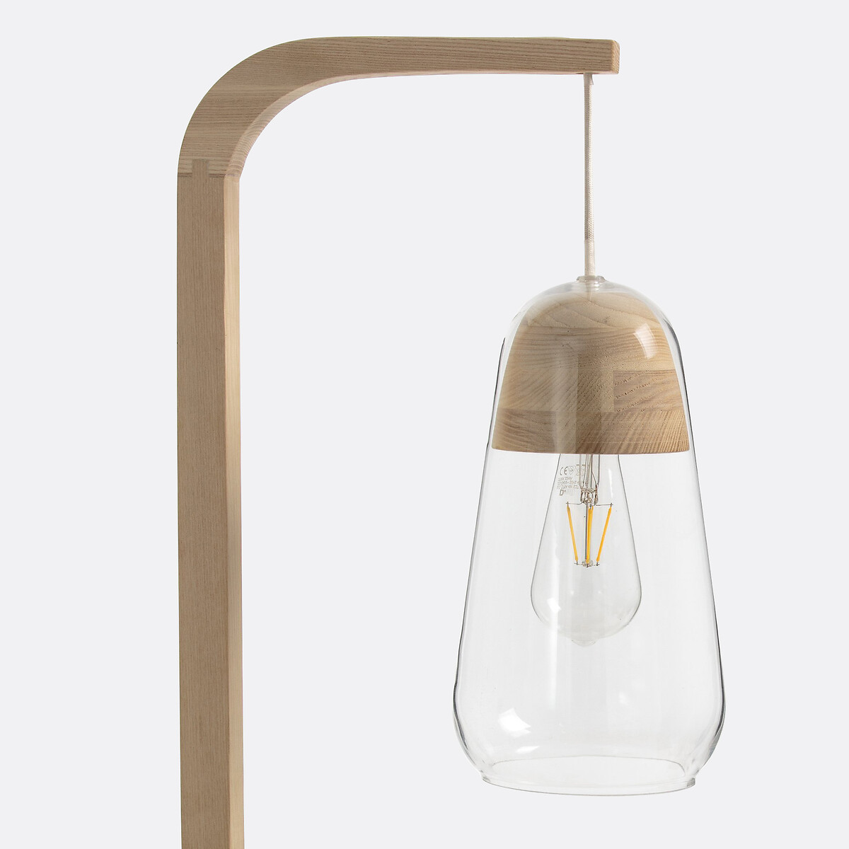 Lampadaire verre et bois Nasoa naturel, LA REDOUTE INTERIEURS