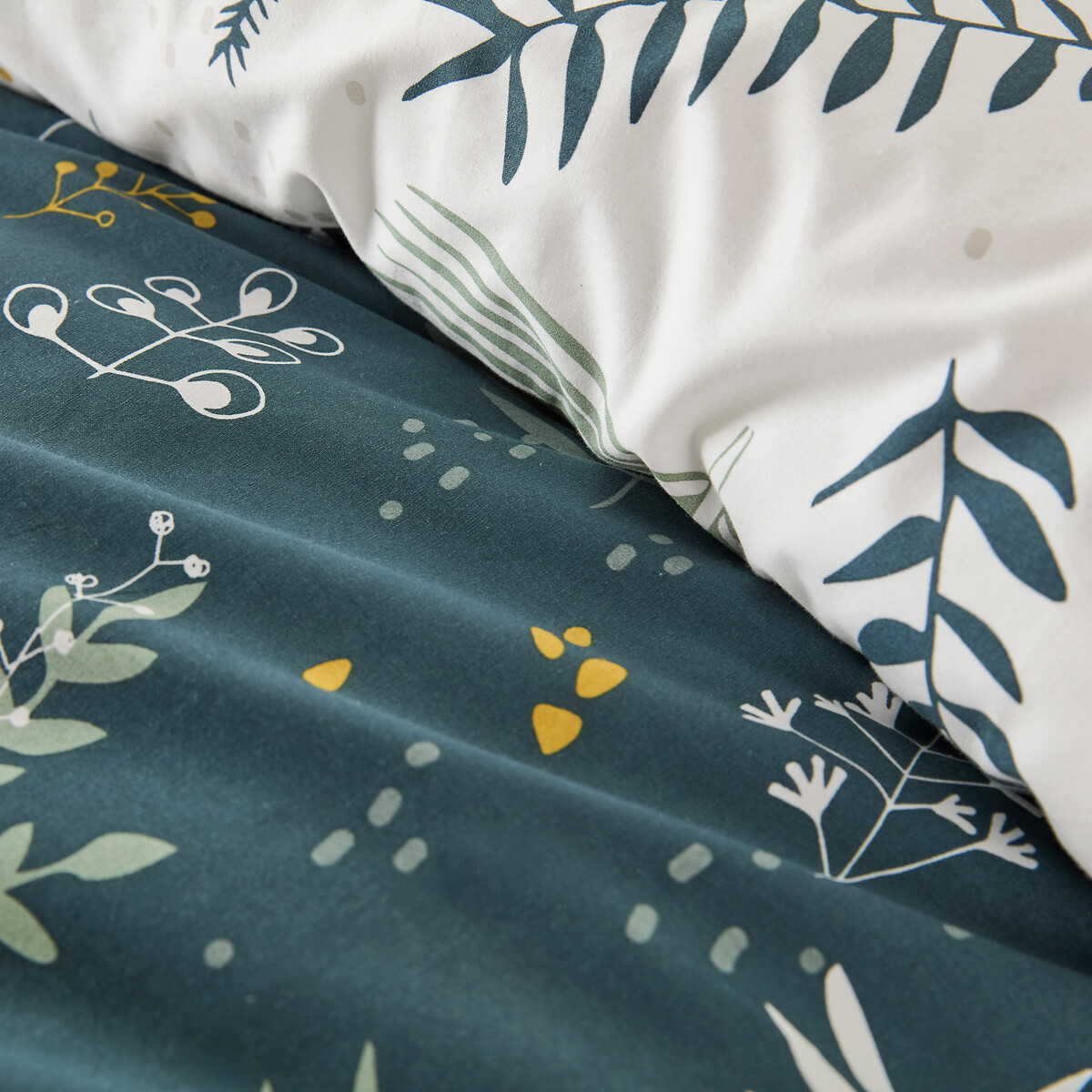 Housse de couette percale de coton, Suzanne imprimé bleu/blanc, LA REDOUTE INTERIEURS