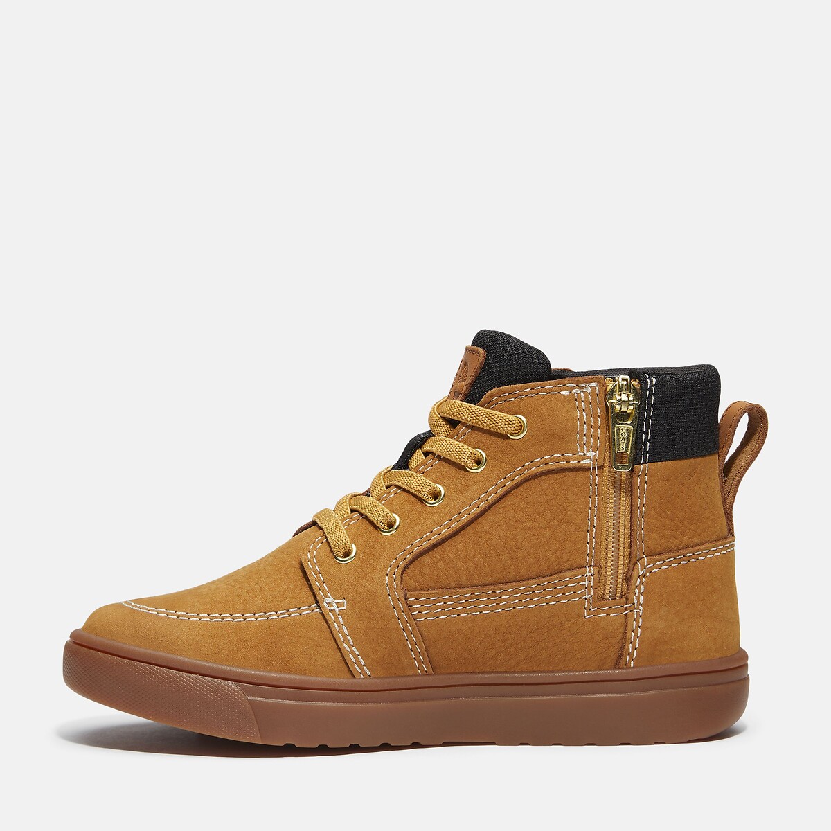 Leder-Sneaker LISBON STREET MID LACE mit Stretch-Schnürsenkeln und Reissverschluss gelb, TIMBERLAND