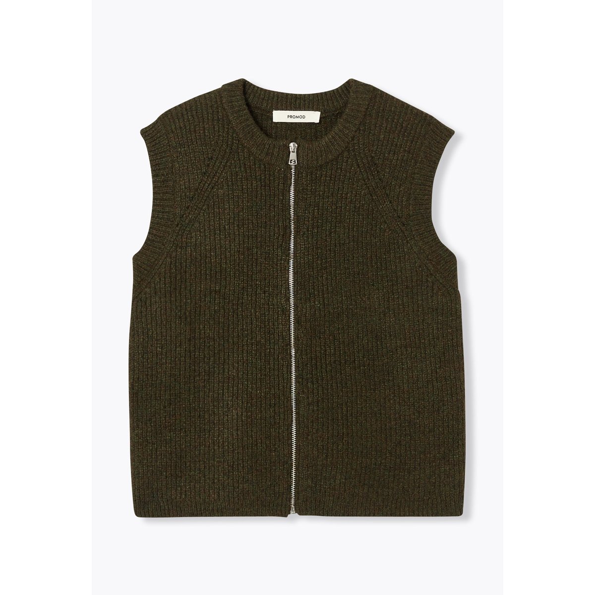 Gilet zippé sans manches ecru, PROMOD