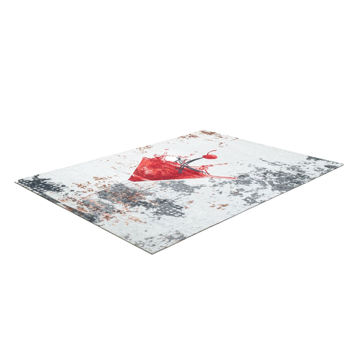 Tapis salon moderne - KEITUM rouge multicolore, THEKO