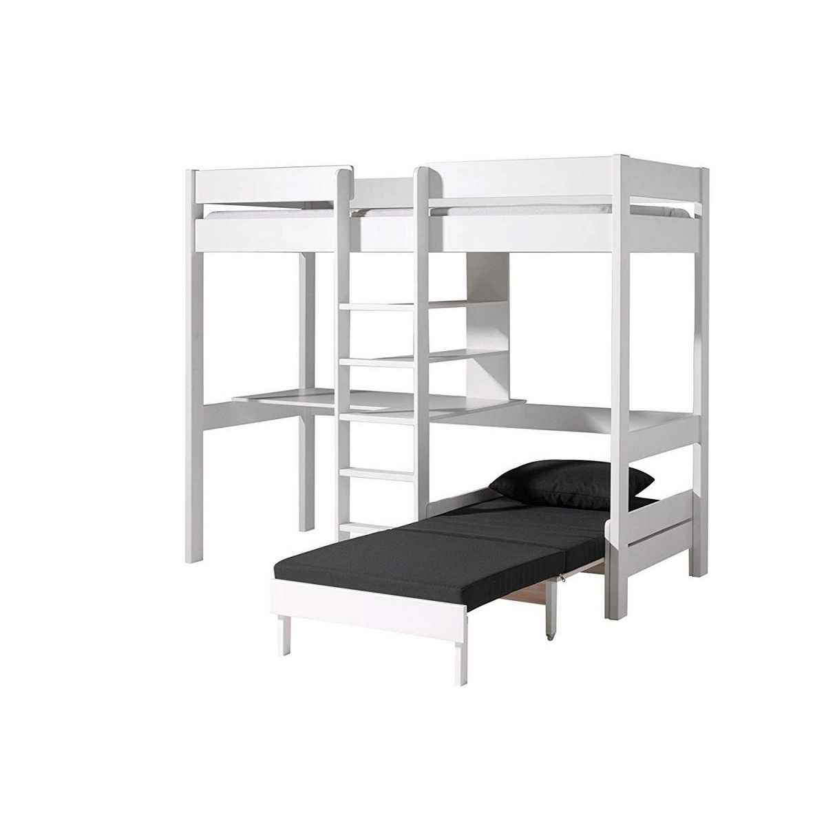 PINO Lit mezzanine et fauteuil laqué couleur unique, VIPACK