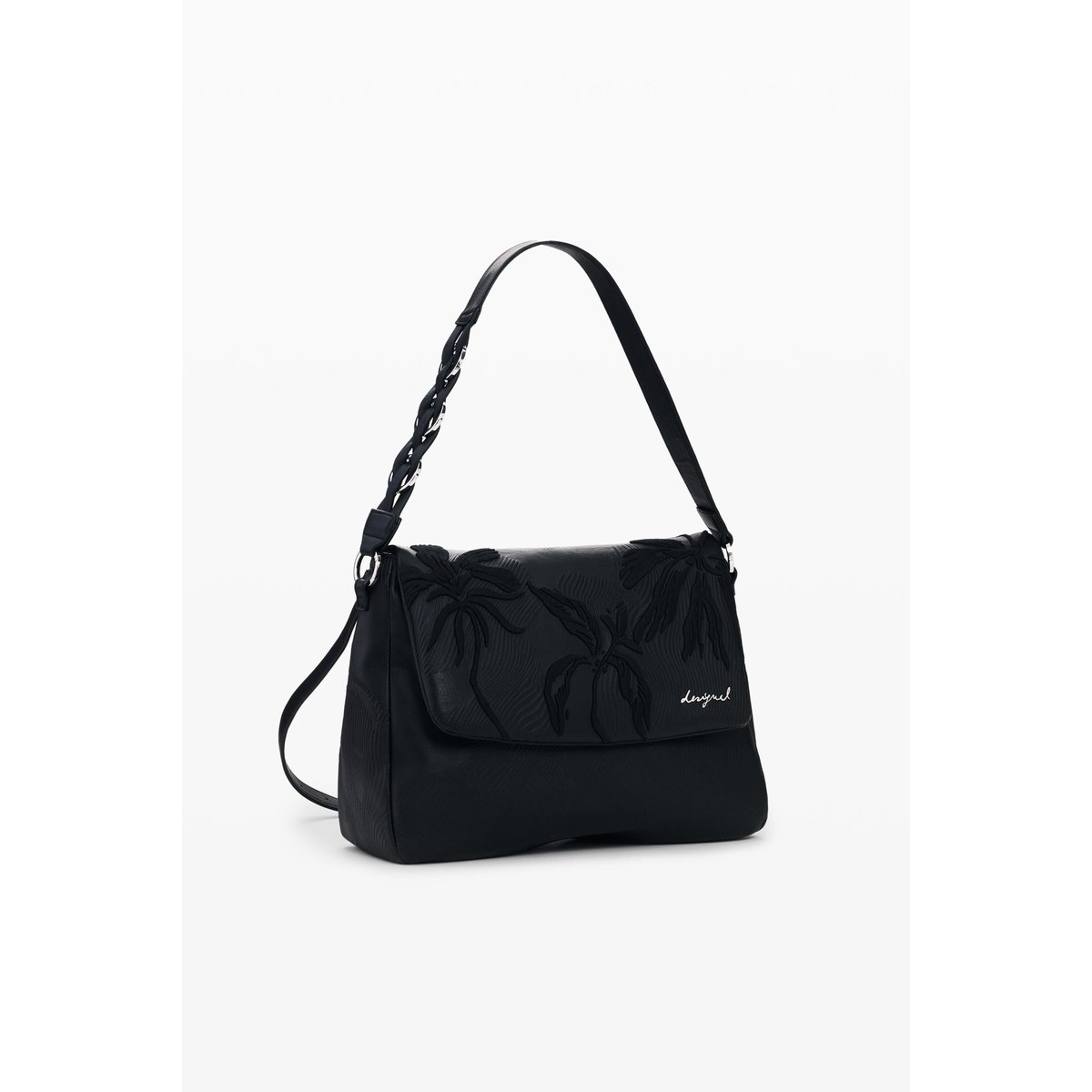 Sac à dos moyen brodé avec charms noir, DESIGUAL