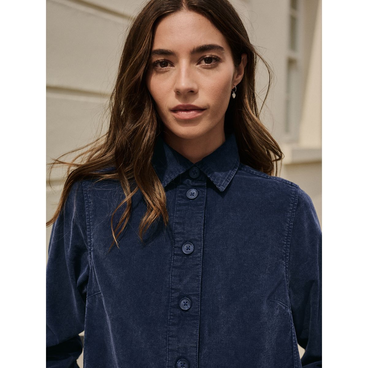 Robe courte en velours côtelé bleu indigo délavé, NEXT