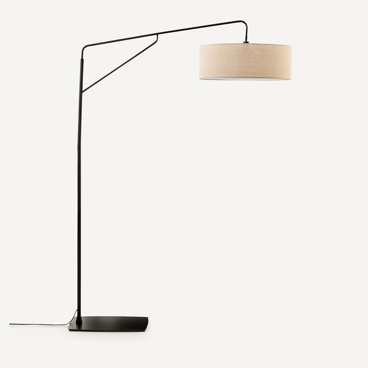 Lampadaire arc, métal fer et lin, Cinqua canon de fusil, AM.PM