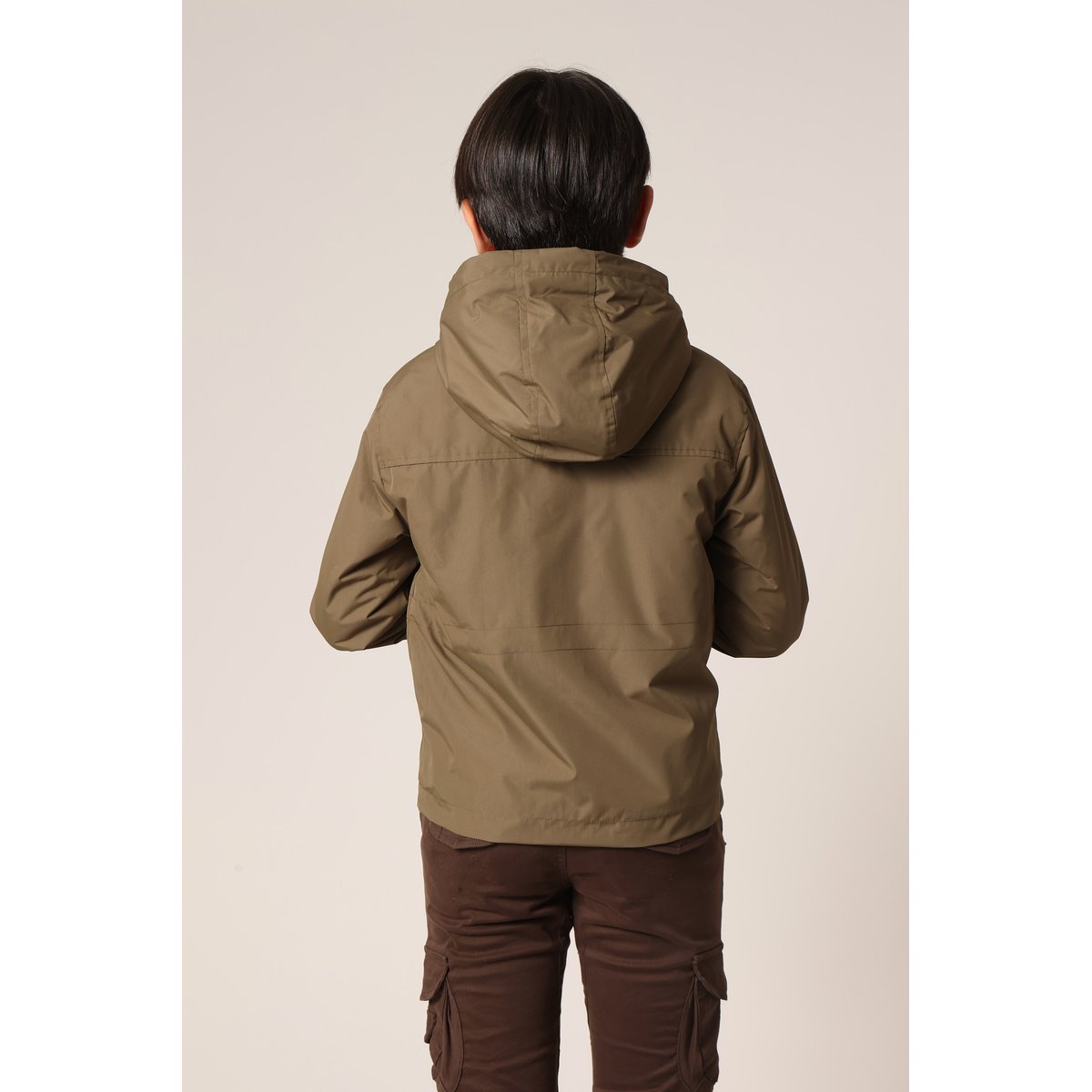 Veste à capuche doublée sherpa pour garçon
 VINCOURT dark khaki, DEELUXE