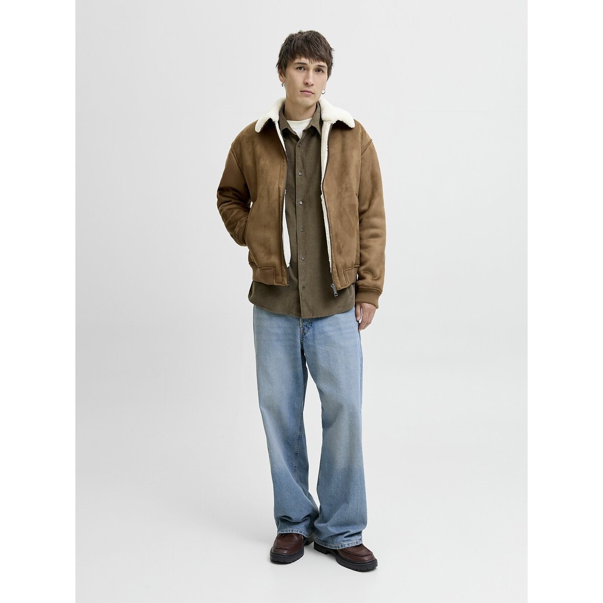 Bomber Jacket with Sherpa Lining camel, JACK & JONES