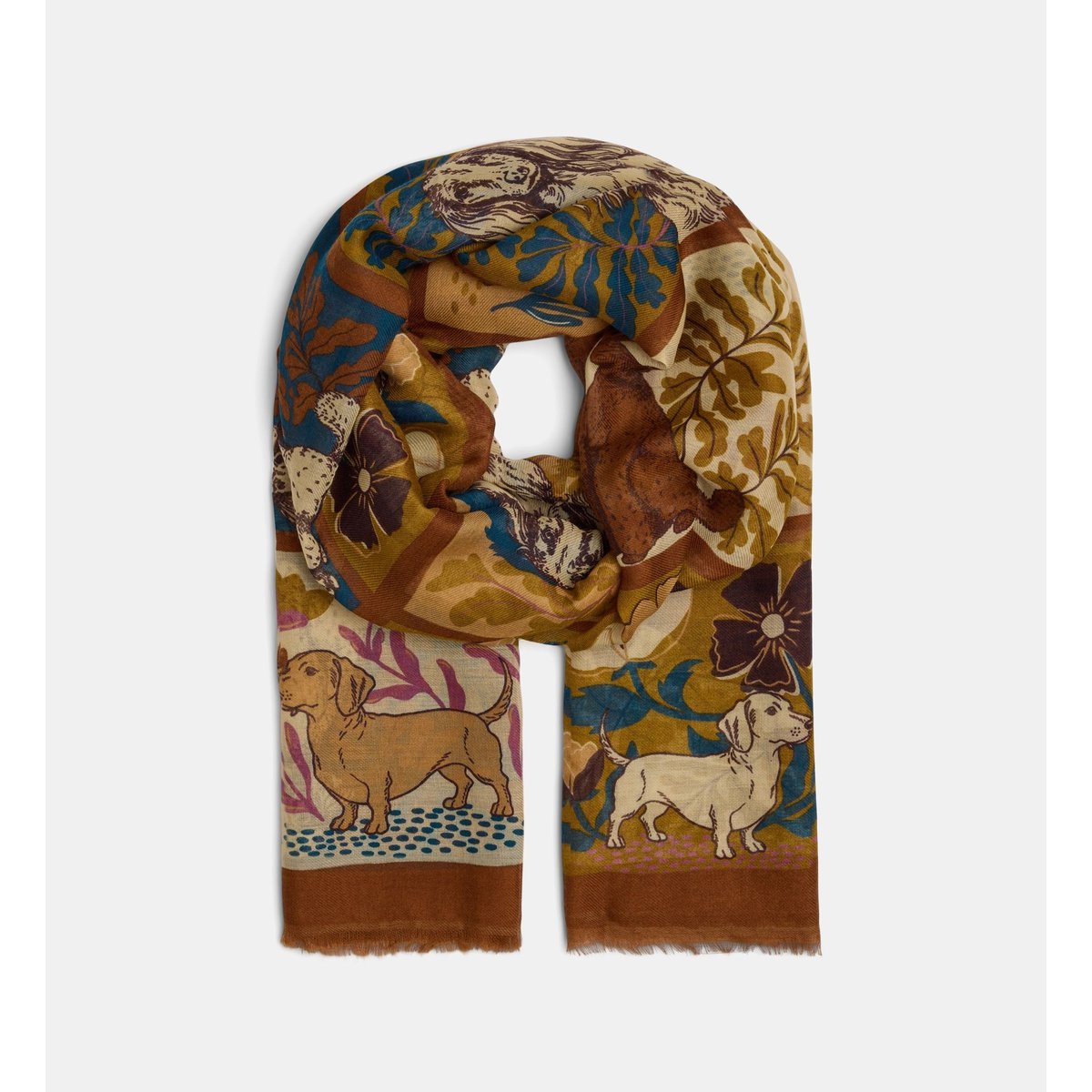 Etole lorettane à motifs chiens marron, GALERIES LAFAYETTE