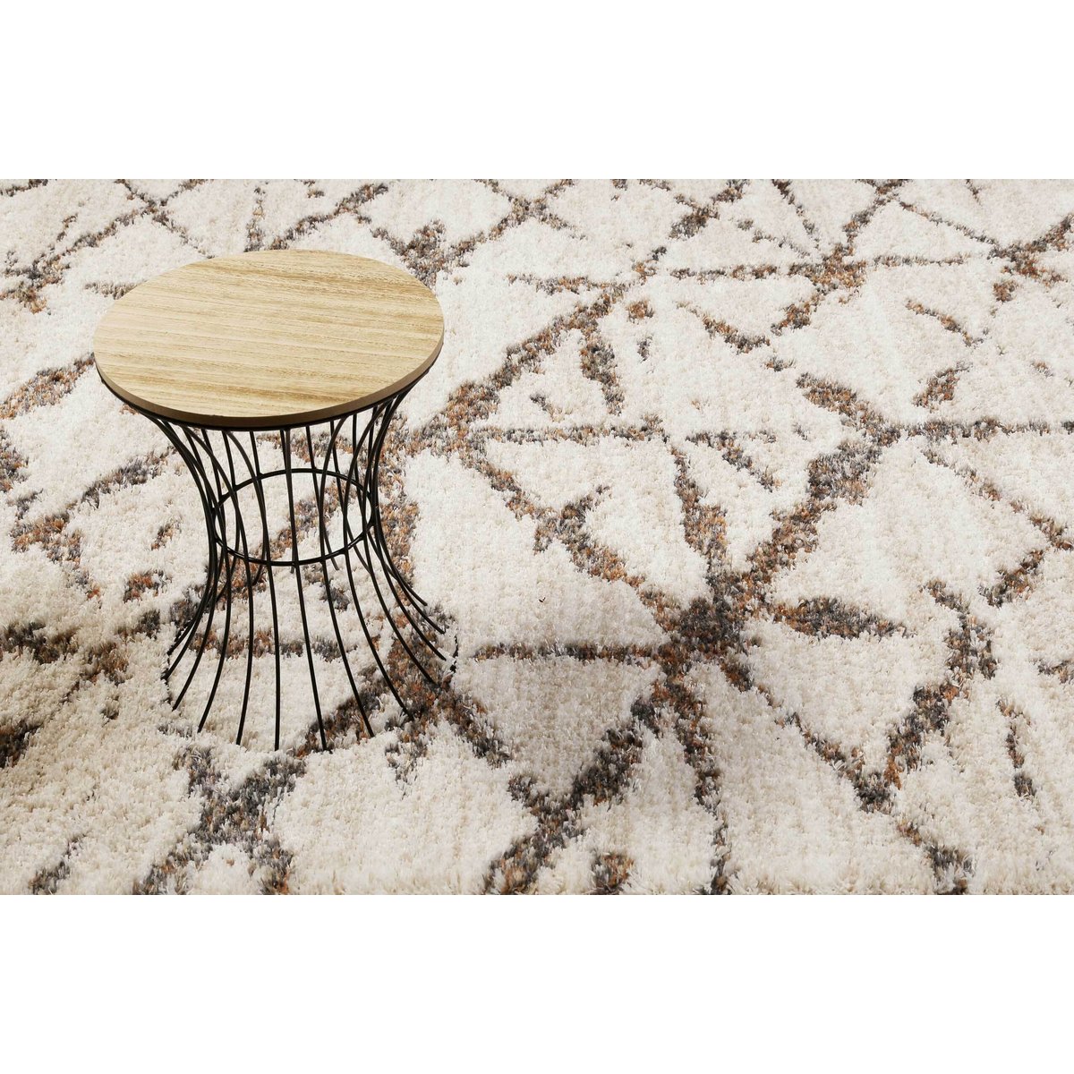 Tapis à poils longs design géométrique , Ronja blanc crème, ESPRIT