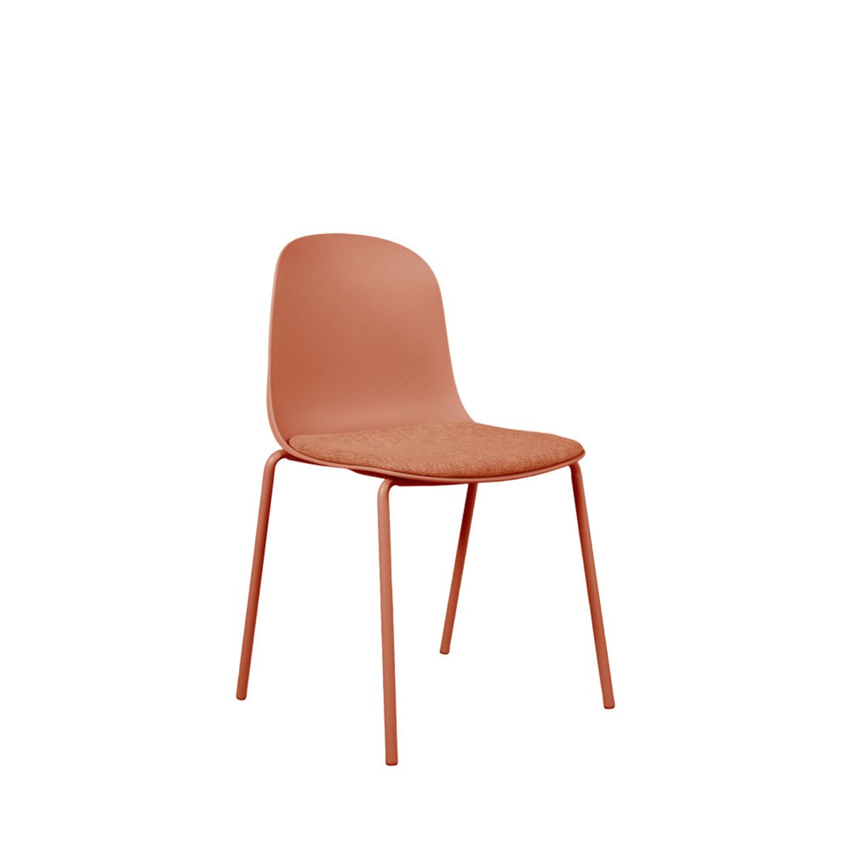 Lot de 2 chaises en tissu et métal pieds terracotta- LINDA terracotta, DRAWER