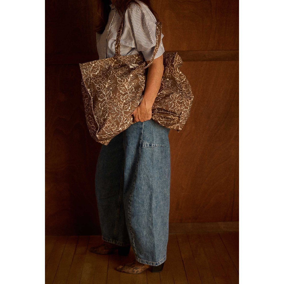 Sac week-end en coton, CHANTILLY marron chantilly, GABRIELLE PARIS