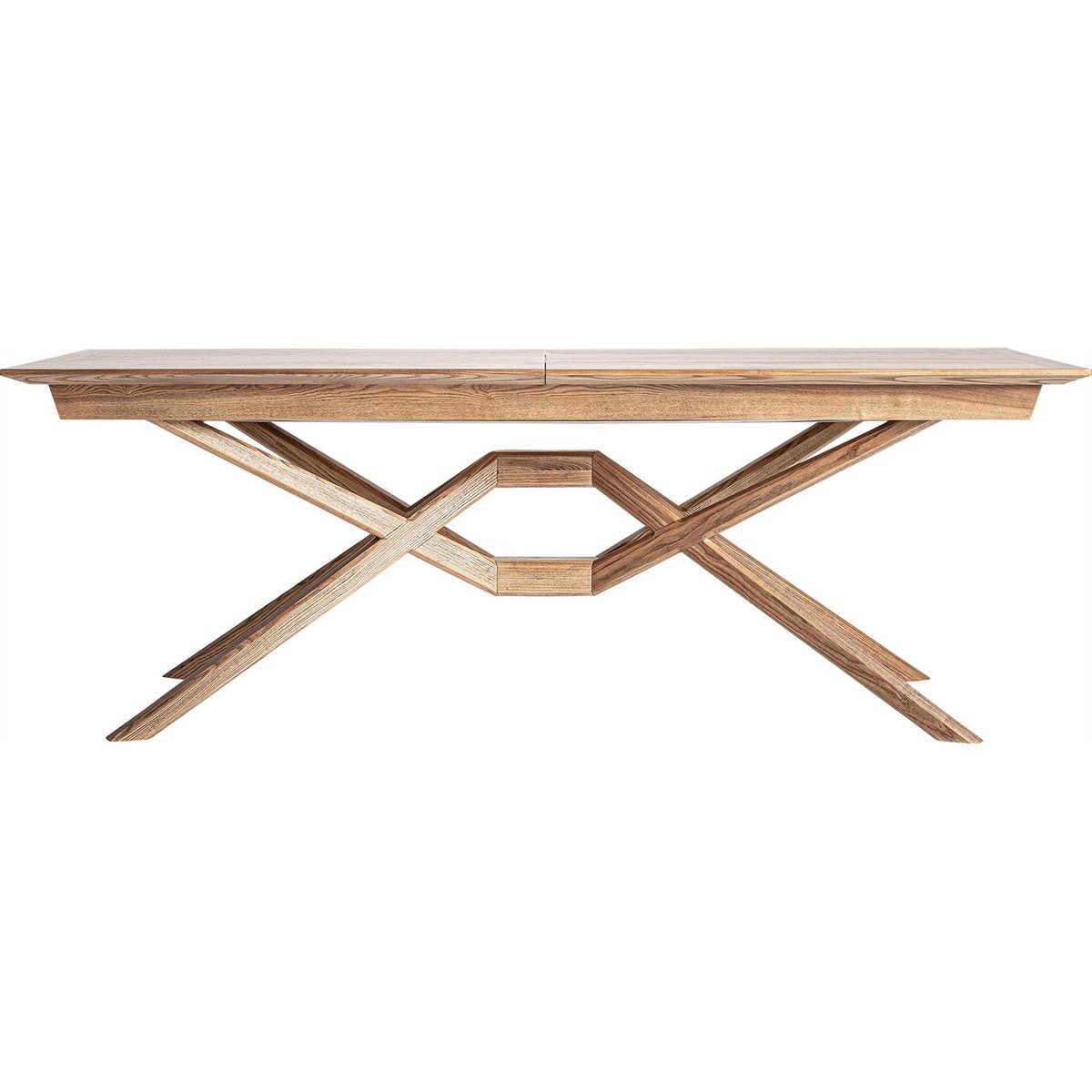 Table à rallonge en frêne finition mate brun clair effet bois naturel, RECOLLECTION