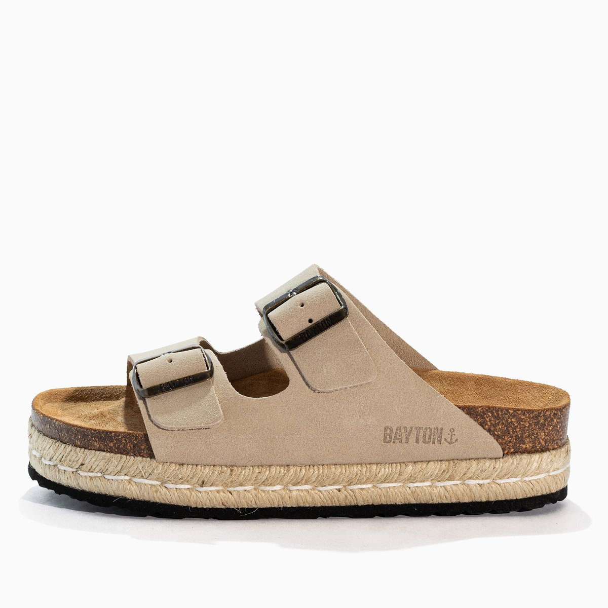 Sandales en cuir suédé ATLAS beige, BAYTON
