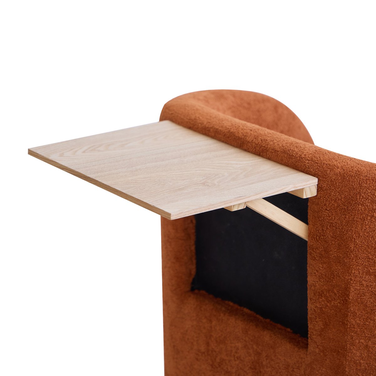 Fauteuil pivotant et pouf, tissu, HALMSTAD terracotta, NORDLYS