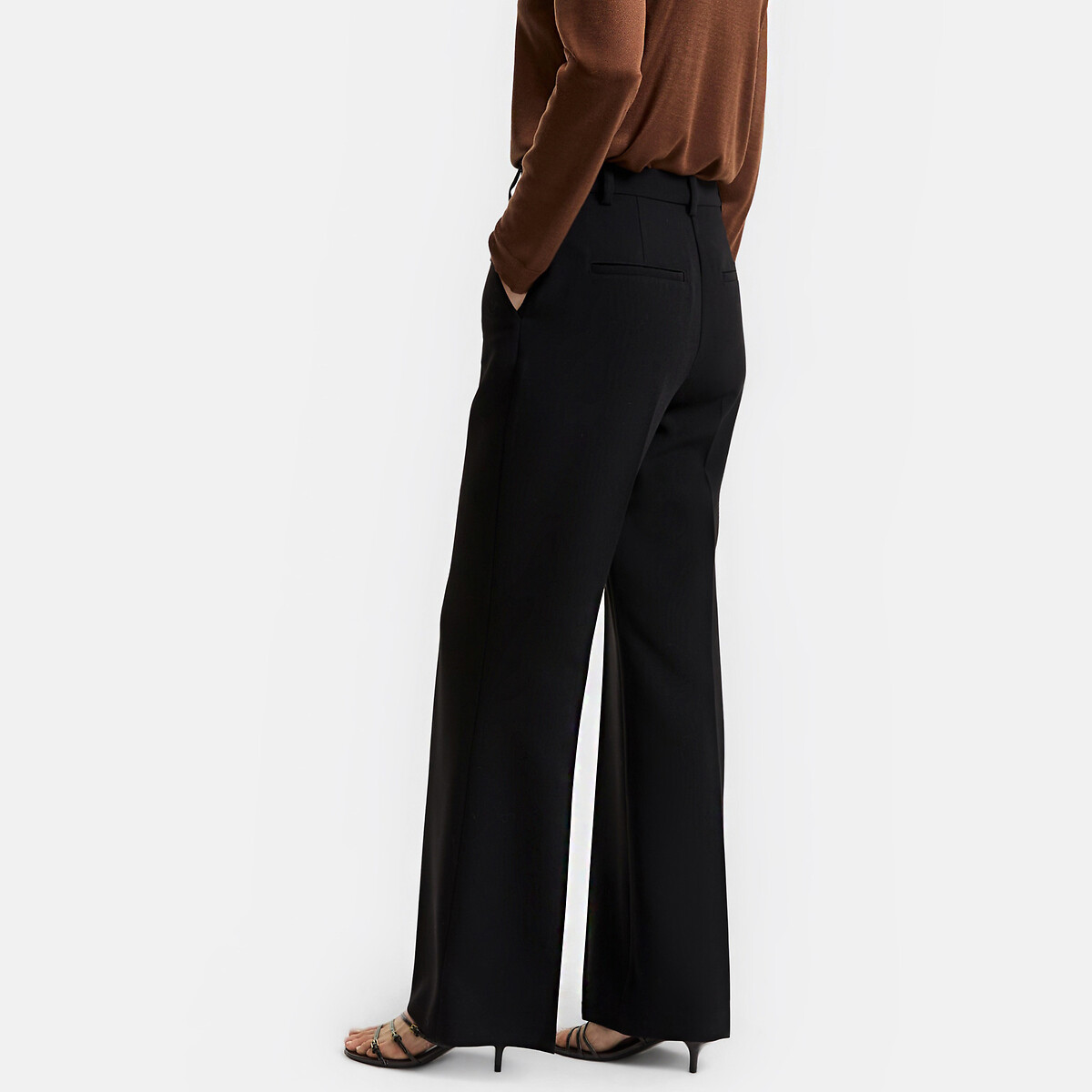 Pantalon flare en polyviscose  noir, LA REDOUTE COLLECTIONS