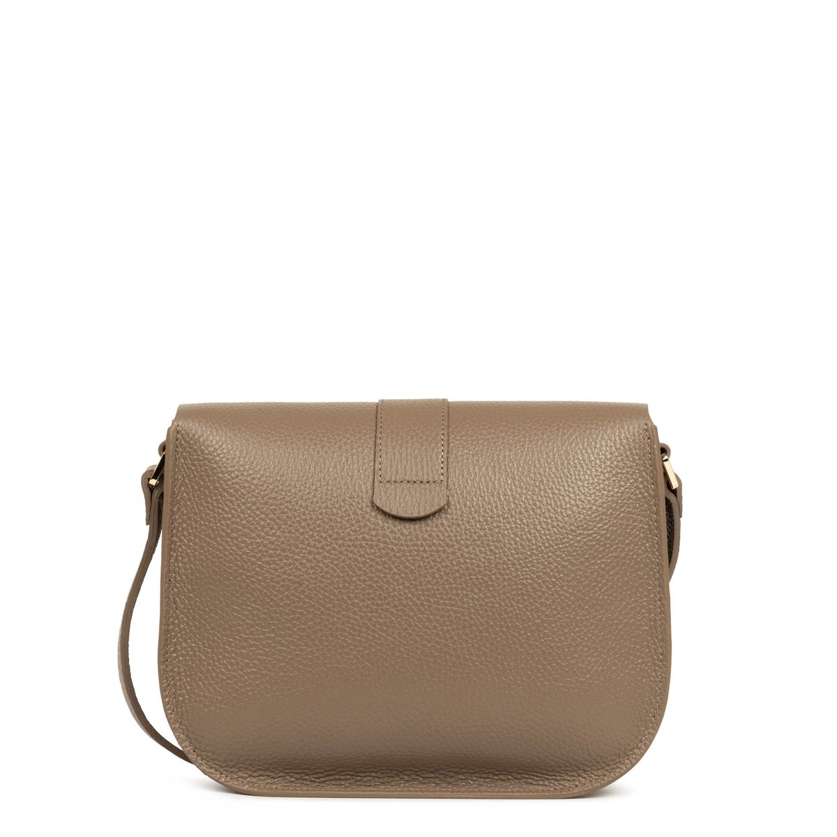 Sac besace A rabat avec fermoir TOP DOUBLE taupe - in - or, LANCASTER
