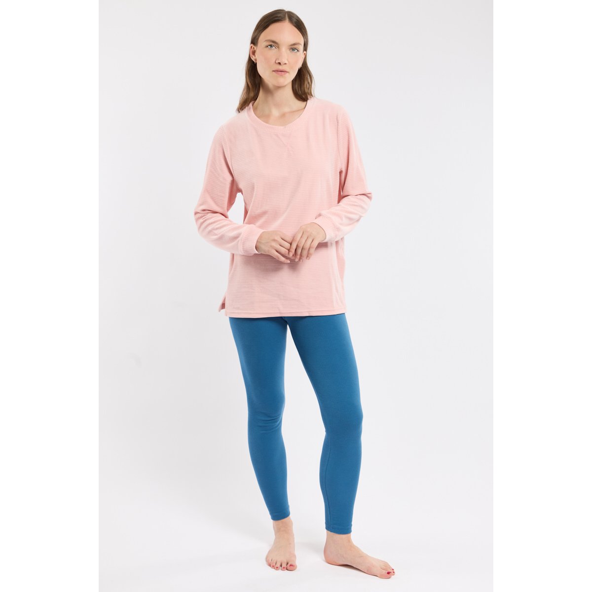 Sweat velours en coton silver pink, ARMOR-LUX
