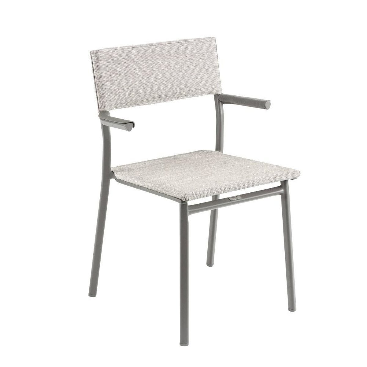 Fauteuil de jardin - ORON gris galet tube titane, LAFUMA MOBILIER